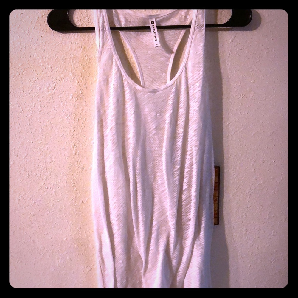 Fabletics sheer white tank